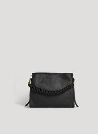 Black Dollaro Leather Medium Braid Bag