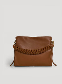 Borsa Braid in pelle Dollaro Cuoio
