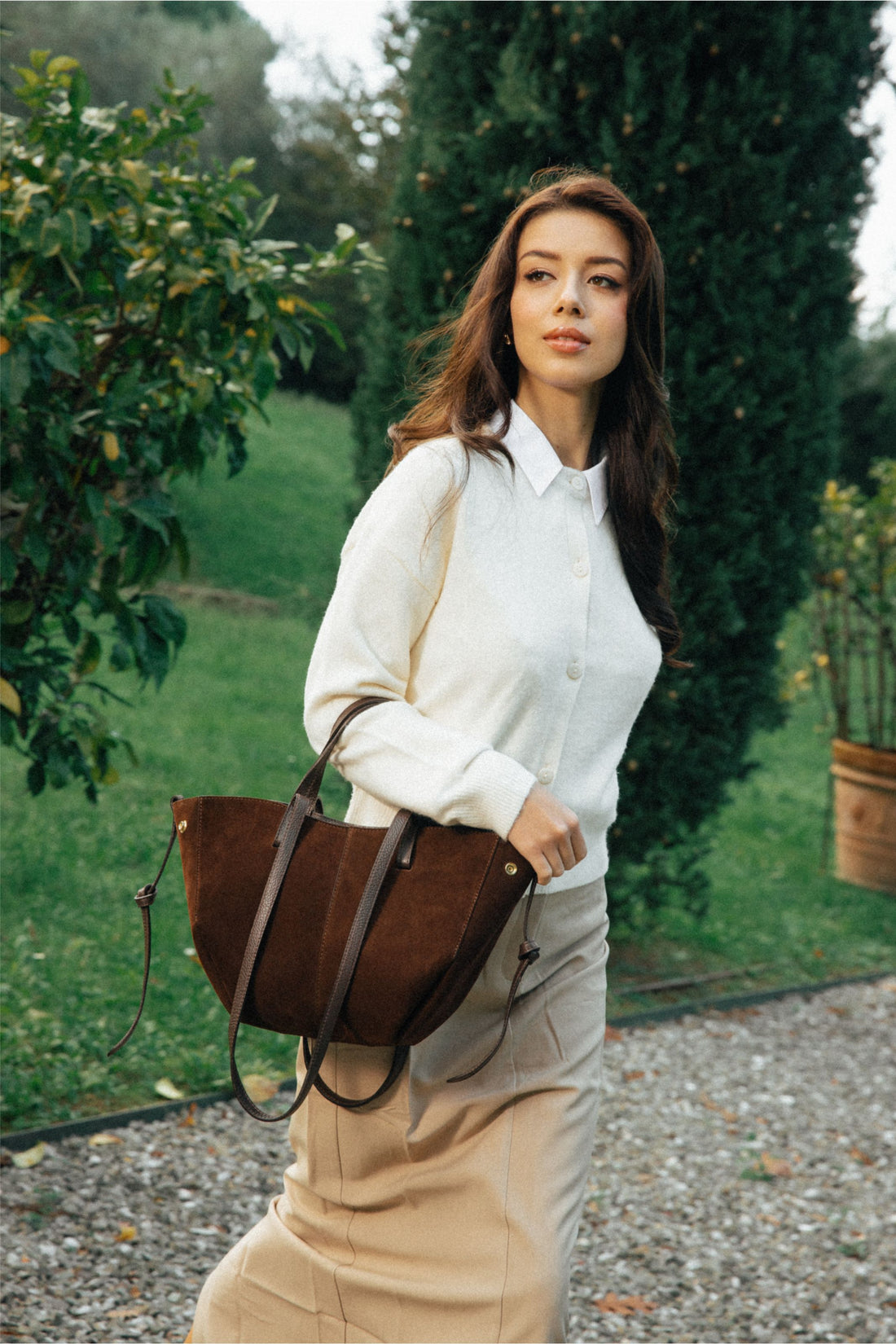 Borsa Charlotte in Camoscio Testa di Moro