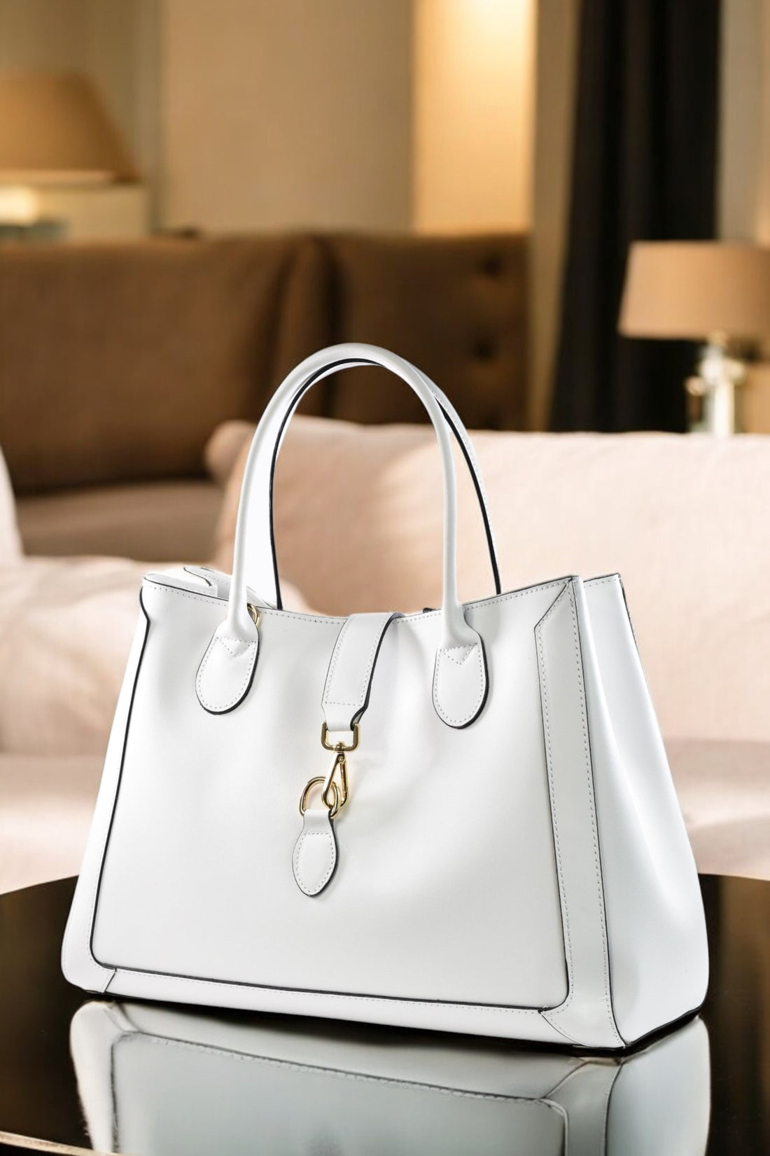 Borsa Chloe in pelle spazzolata Bianco