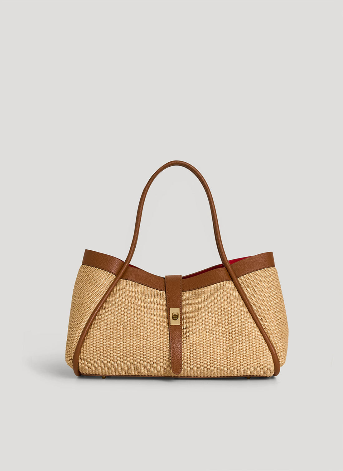 Borsa Mayfair in pelle e Rafia Cuoio - Voemièn