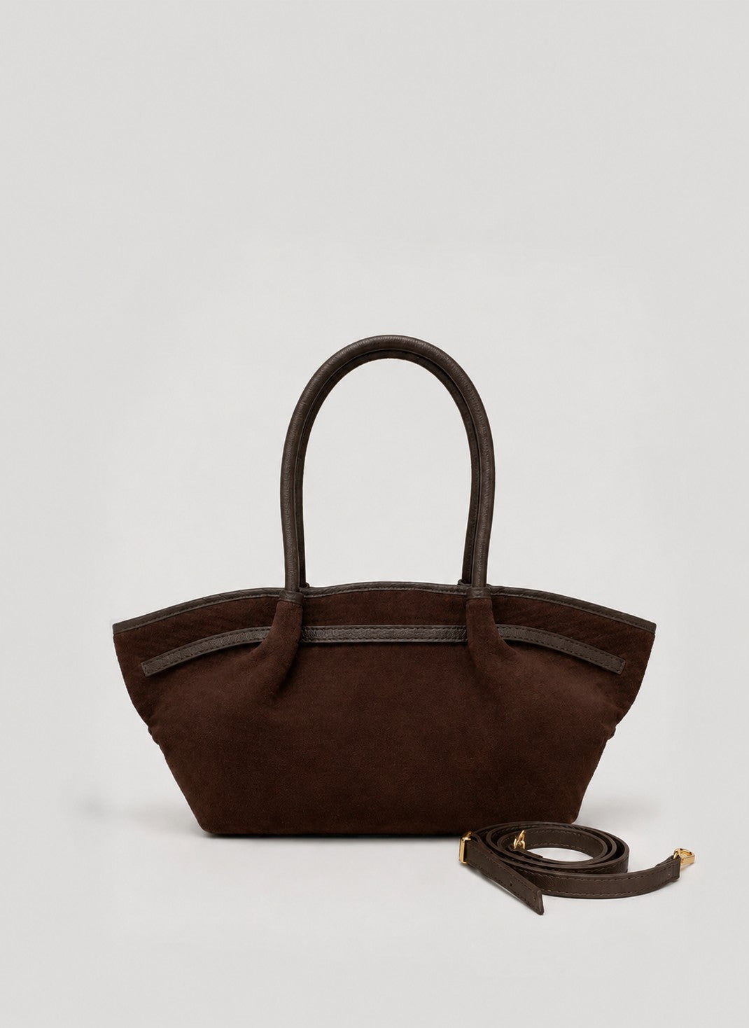 Borsa Brickell in Camoscio e Pelle Testa di moro