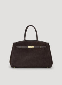Borsa Driade in Camoscio e Pelle Testa di moro