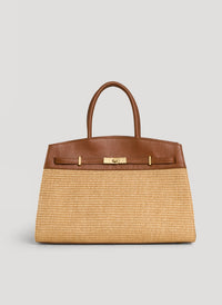 Driade Leather and Raffia Bag Leather