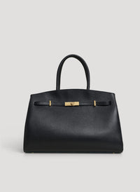 Driade Black Grained Leather Bag