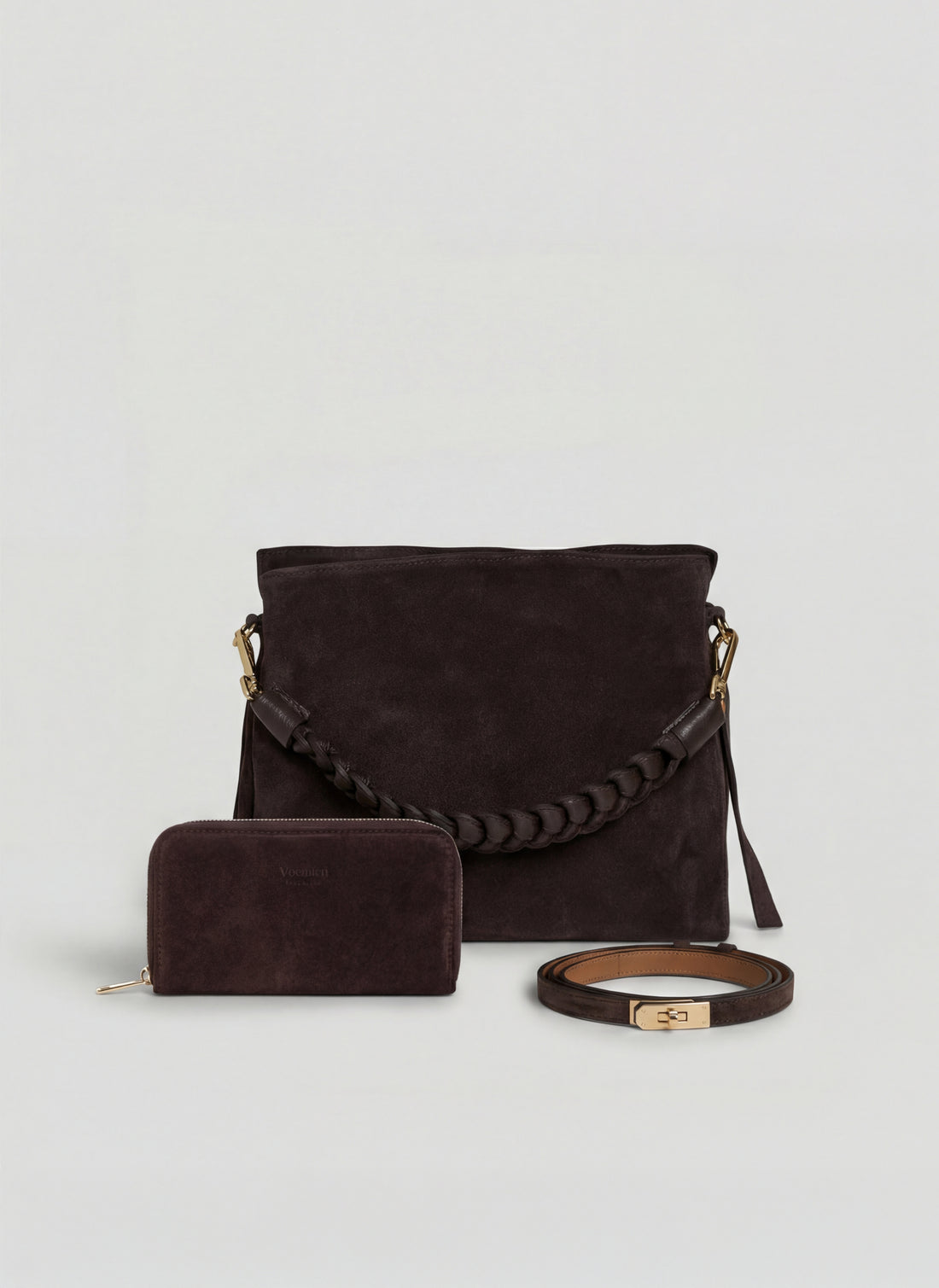 Set Braid Camoscio e pelle Testa di moro - Voemièn