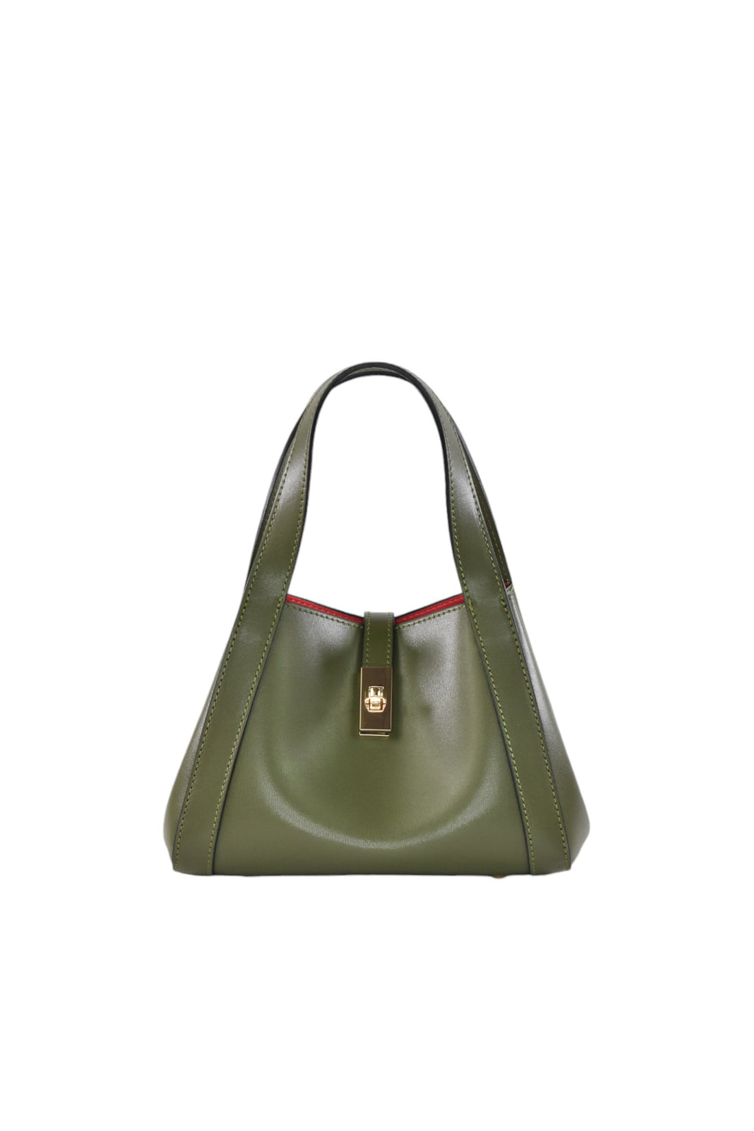 Borsa Eleonor in pelle Spazzolata Verde Militare