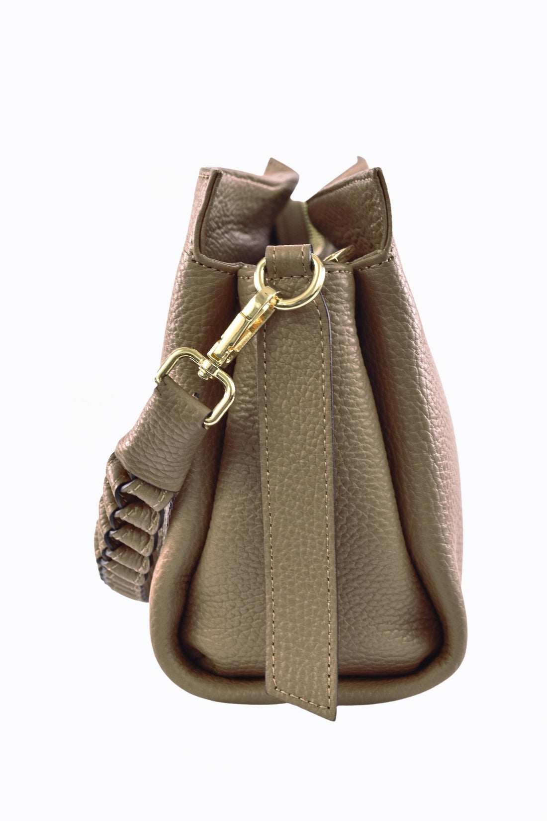 Braid Micro bag in Taupe Dollar leather