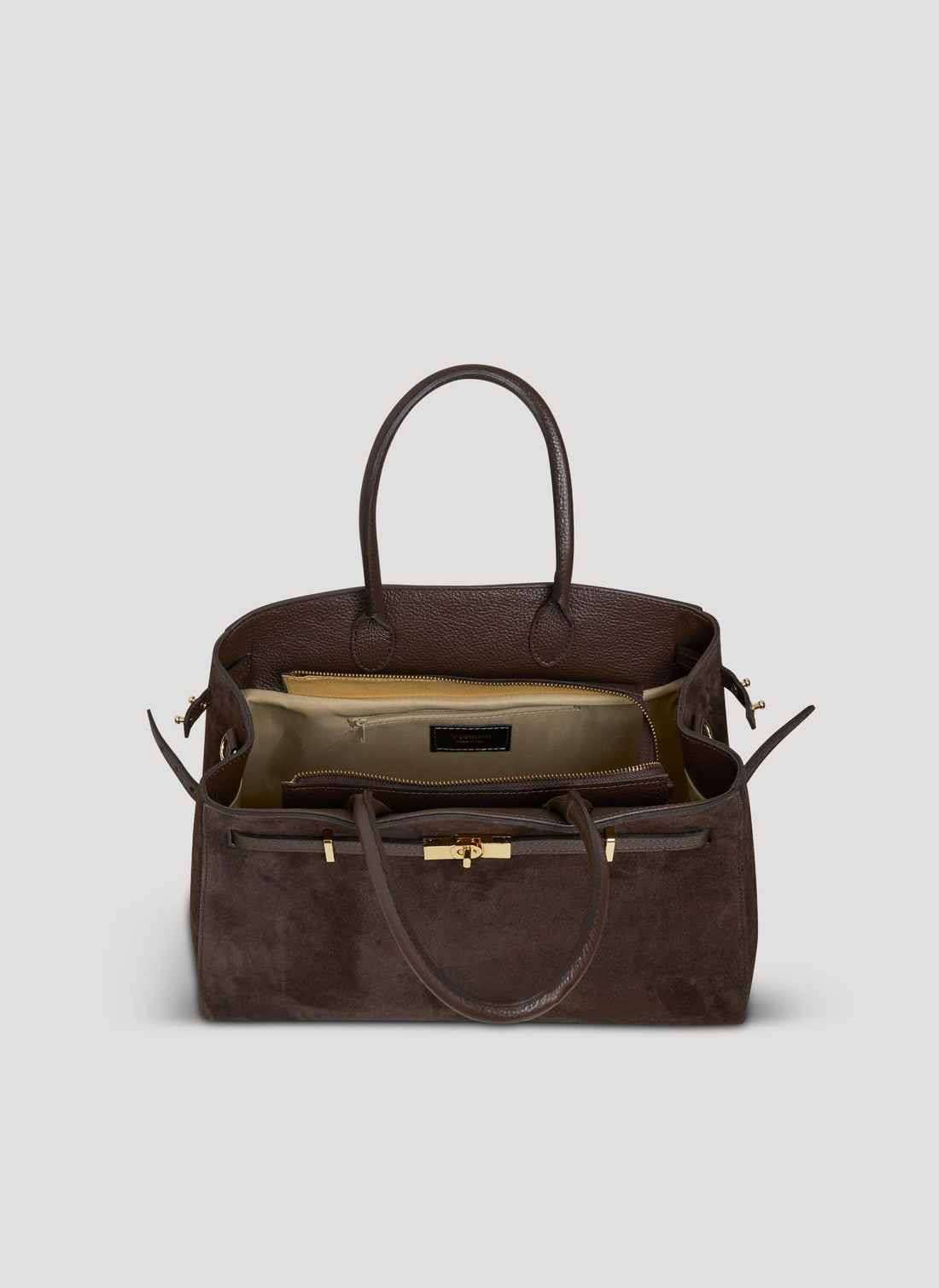 Borsa Driade in Camoscio e Pelle Testa di moro - Voemièn