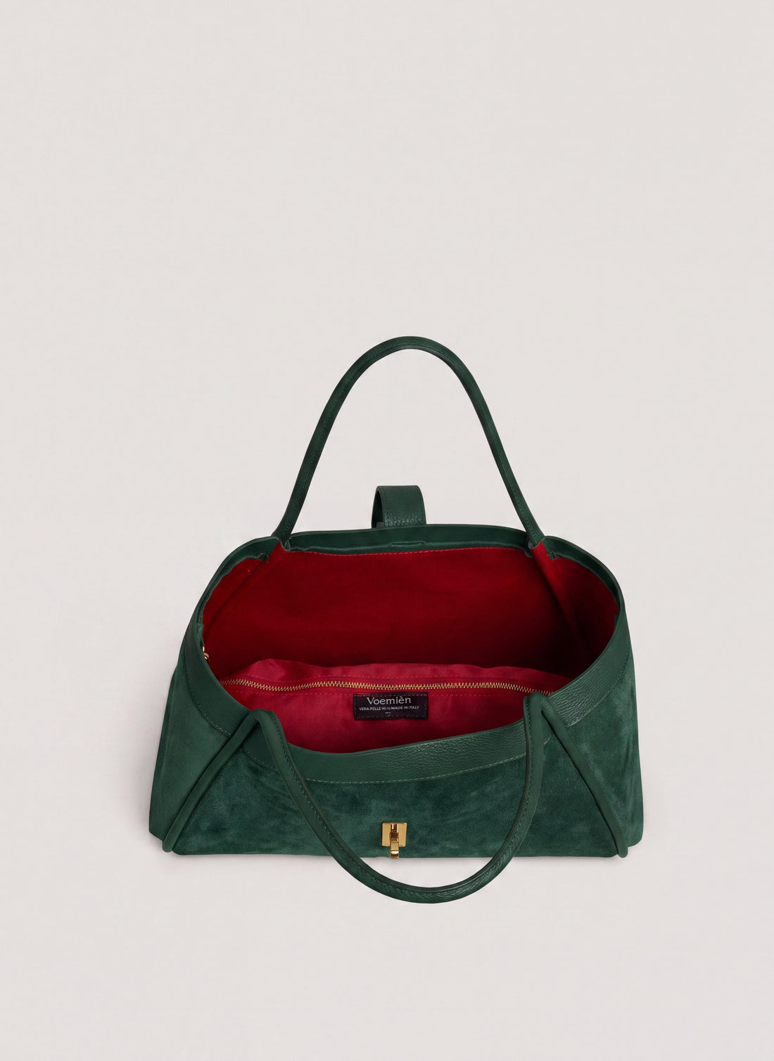 Borsa Mayfair in Camoscio e Pelle Togo Verde Bosco