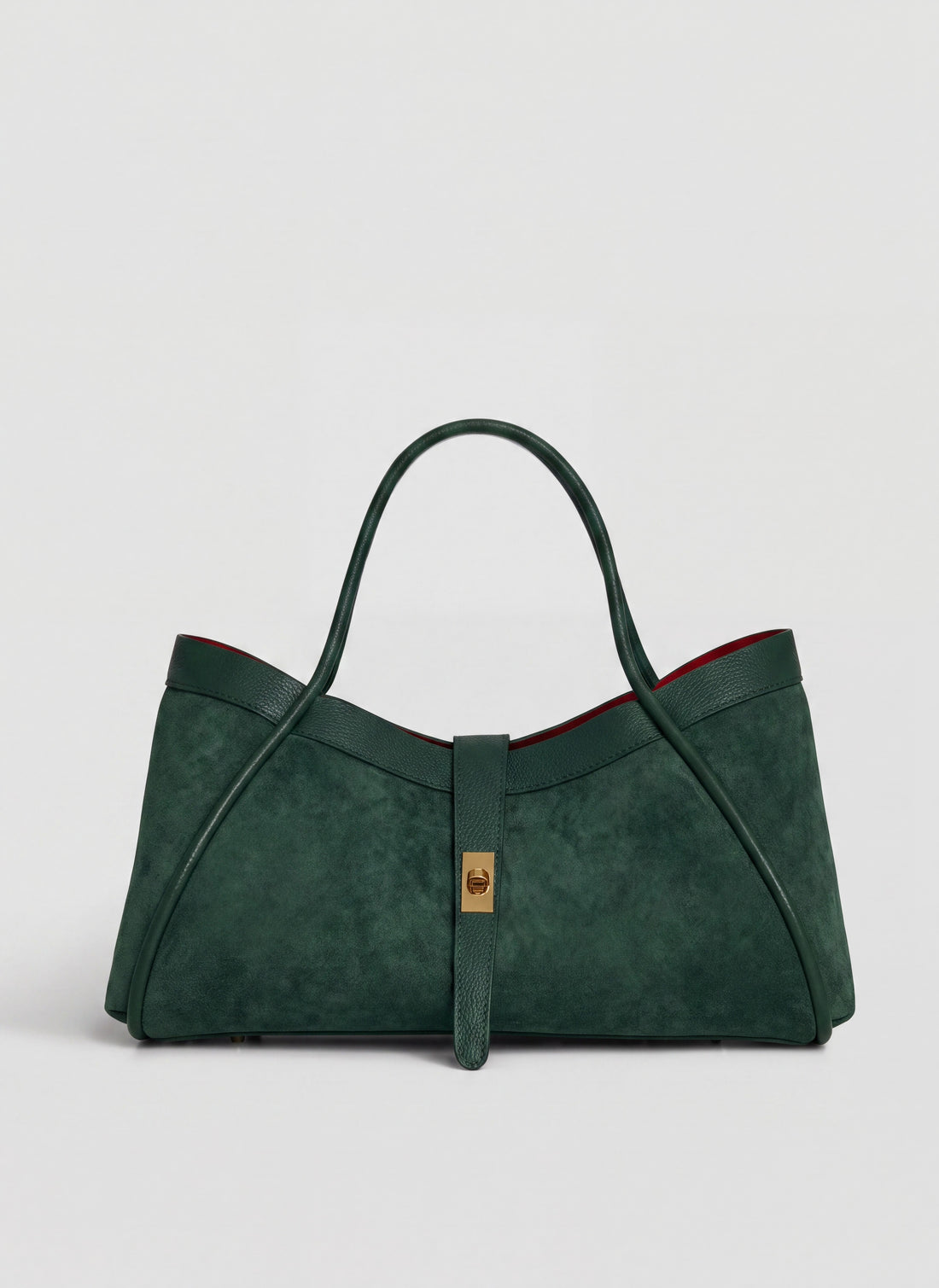 Borsa Mayfair in Camoscio e Pelle Togo Verde Bosco