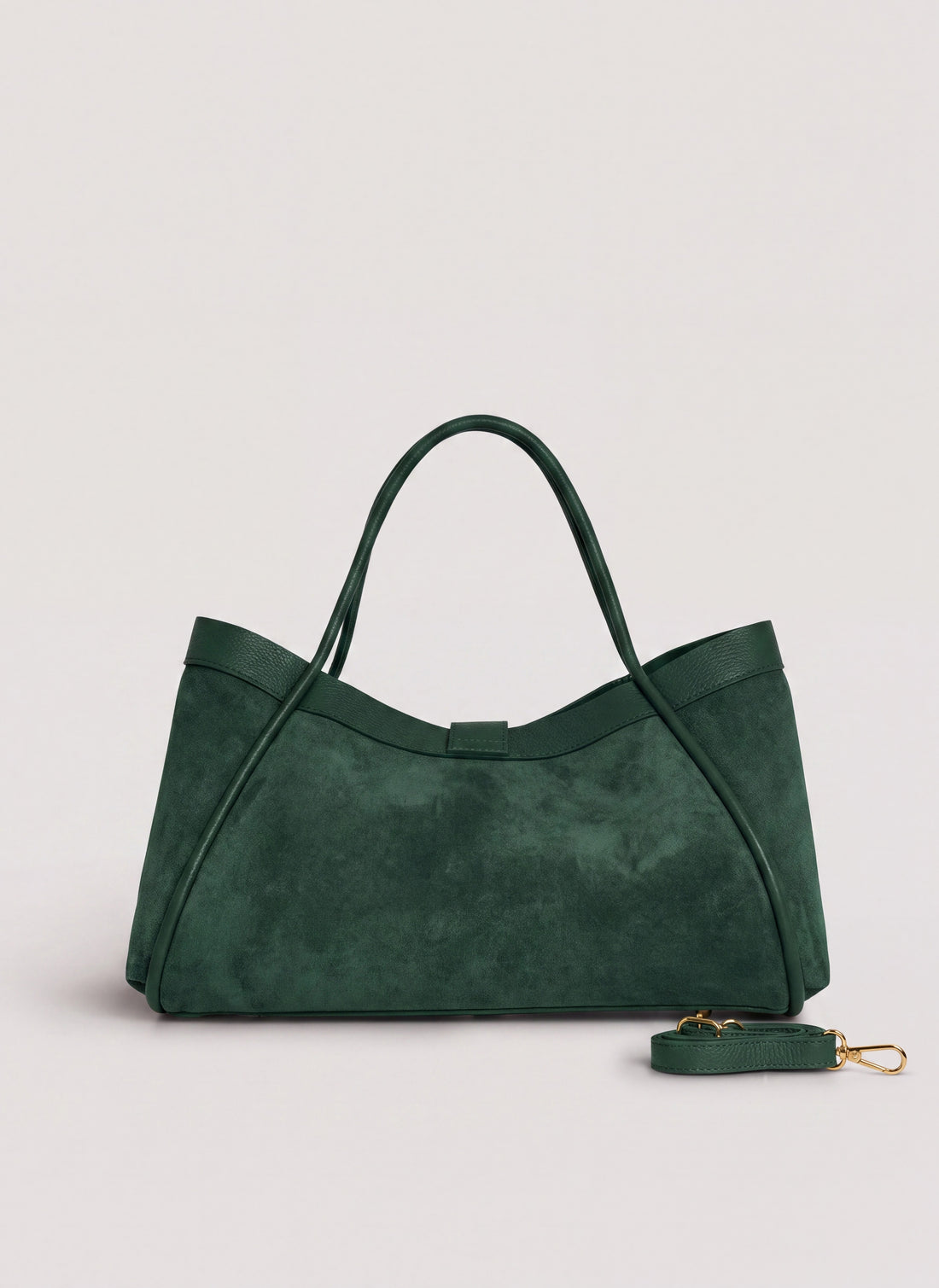 Borsa Mayfair in Camoscio e Pelle Togo Verde Bosco