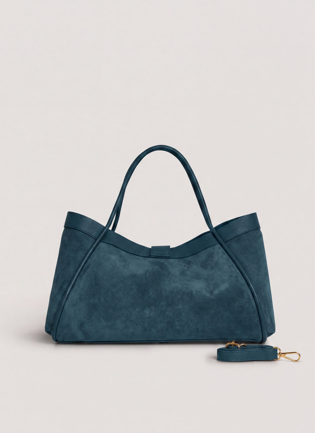 Borsa Mayfair in Camoscio e Pelle Togo Petrolio
