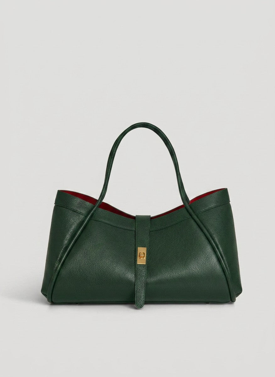Borsa Mayfair in Pelle Togo Verde Bosco