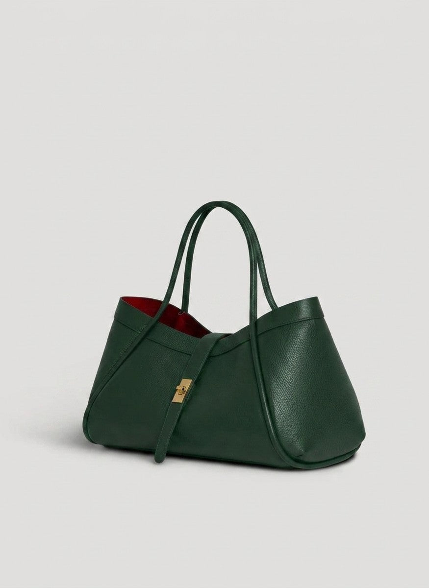 Borsa Mayfair in Pelle Togo Verde Bosco