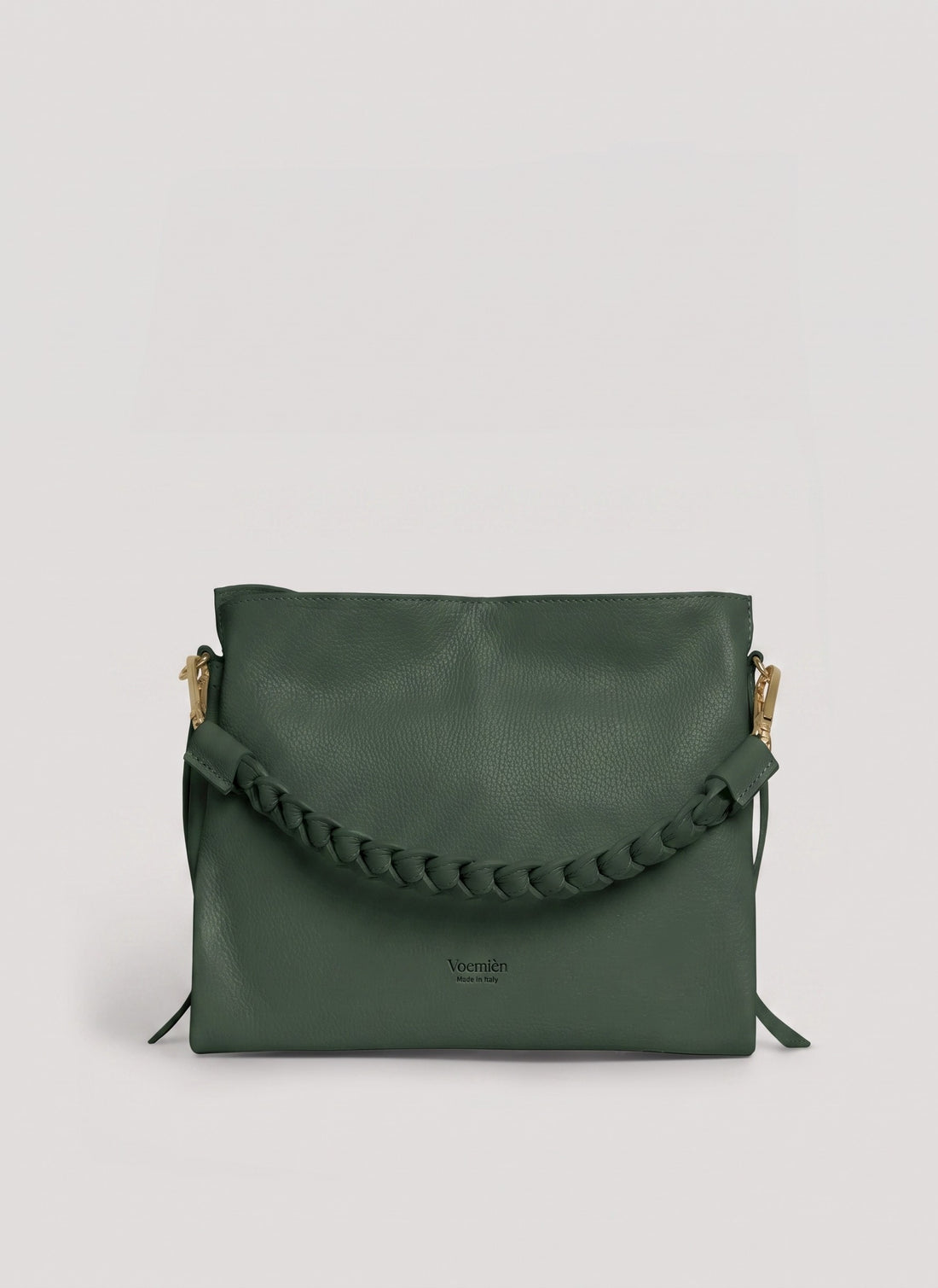 Borsa Braid in pelle Dollaro Verde Bosco
