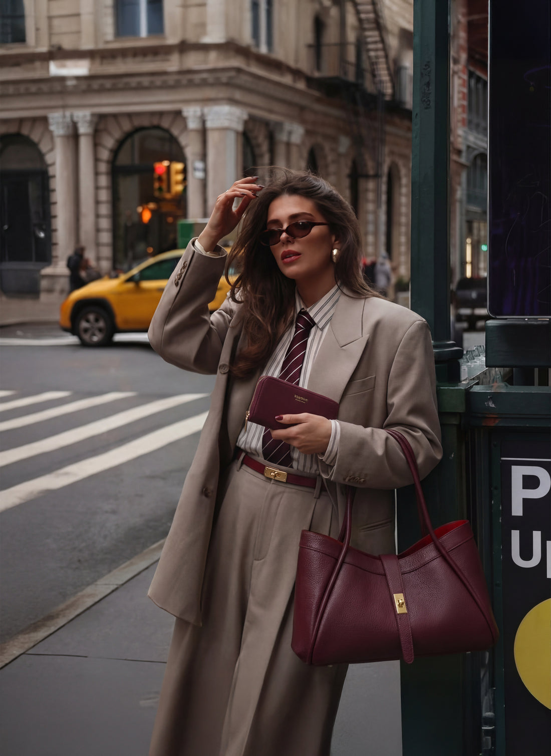 Set Eleganza Decisa | Mayfair in pelle Borgogna