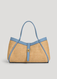 Mayfair Leather and Denim Raffia Bag