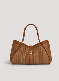 Mayfair Leather and Raffia Limited Edition Bag Cuoio