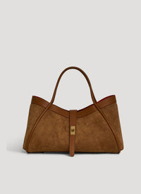 Borsa Mayfair in Camoscio e Pelle Togo Cuoio
