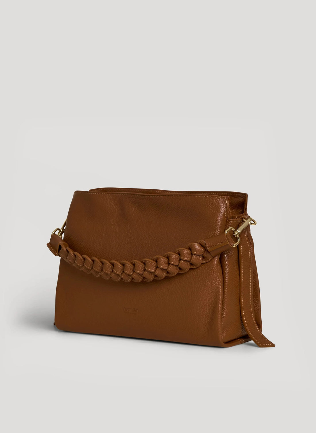 Borsa Braid in pelle Dollaro Cuoio