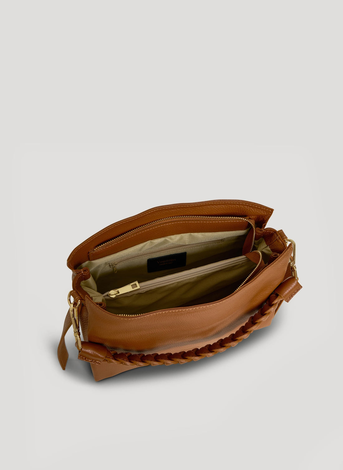 Borsa Braid in pelle Dollaro Cuoio