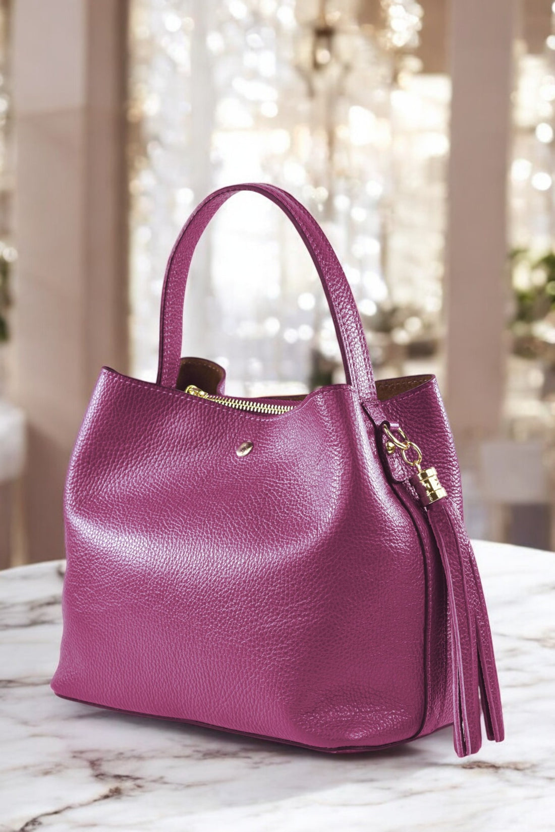 Kendy bag in Dollar Plum leather