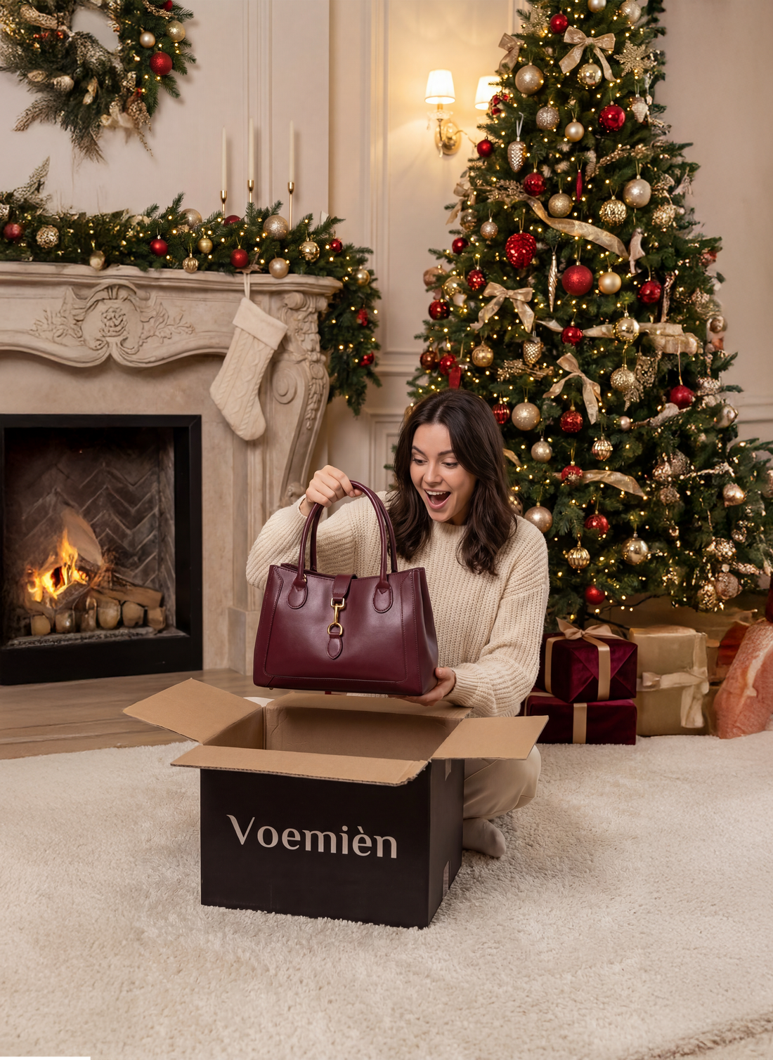 Borsa Chloe micro in pelle spazzolata Borgogna