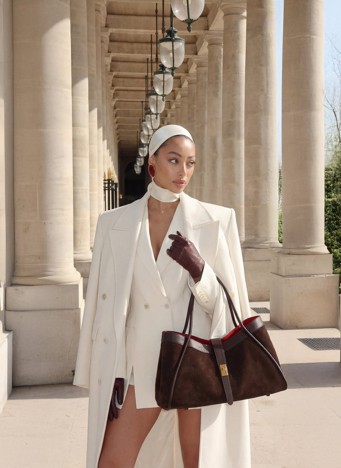 Bamboo Babe bag in Beige Dollar leather