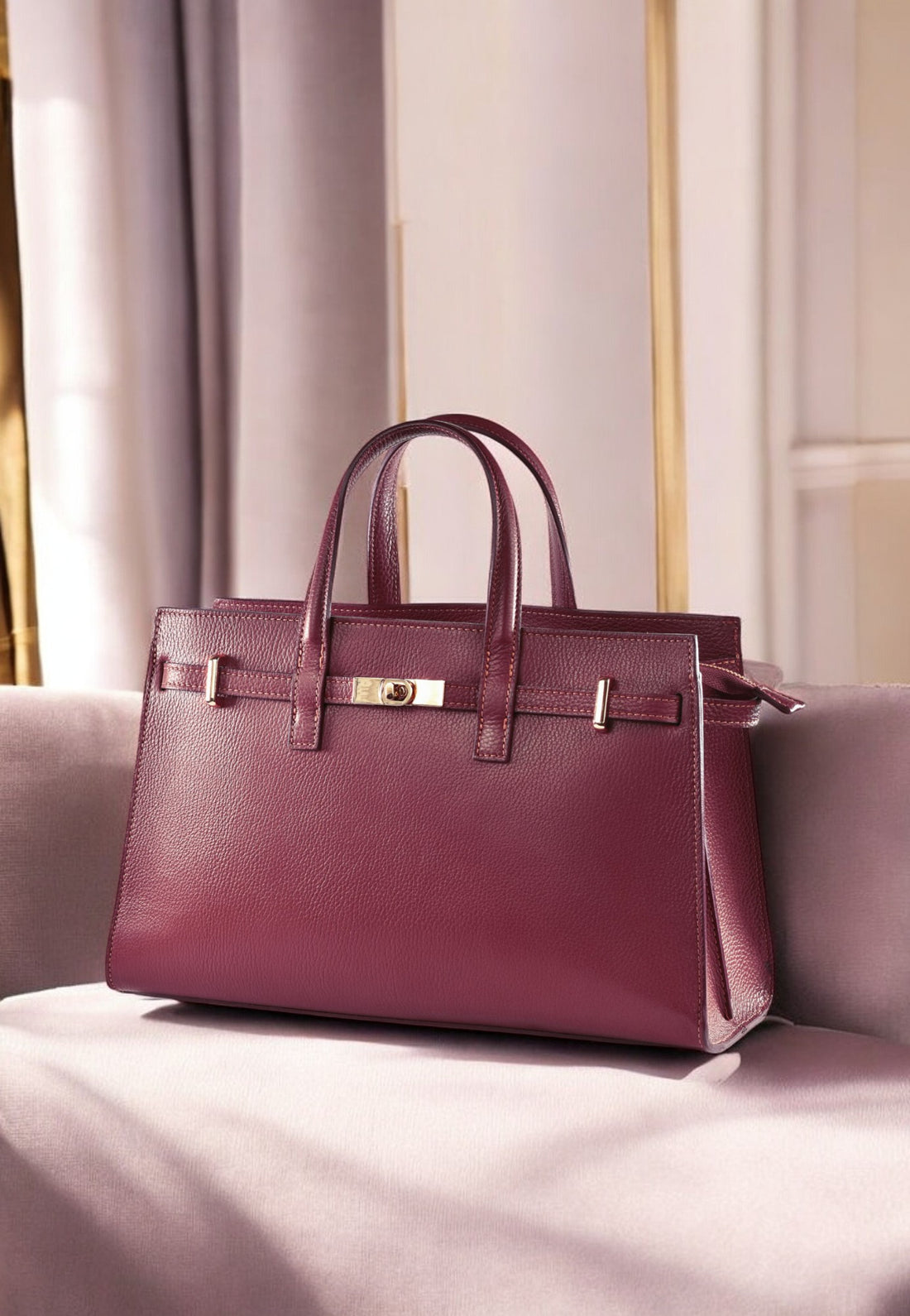 Sac Sveva en cuir Plum Dollar