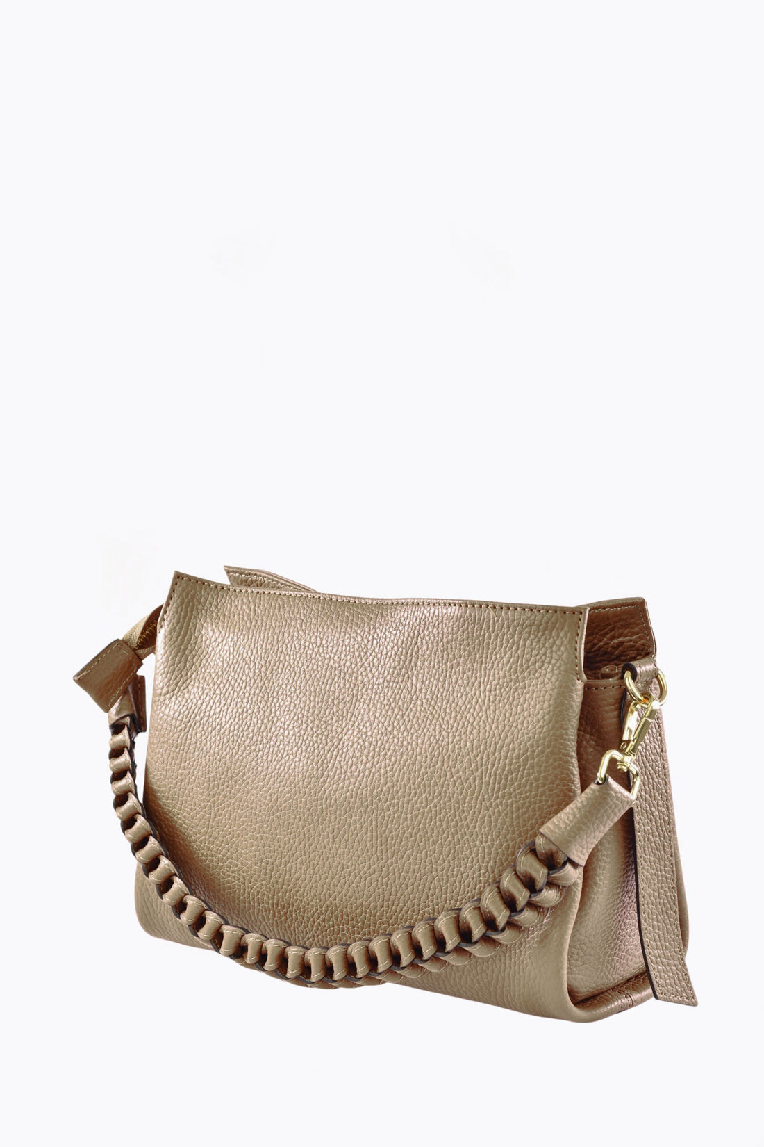 Braid Micro bag in Taupe Dollar leather