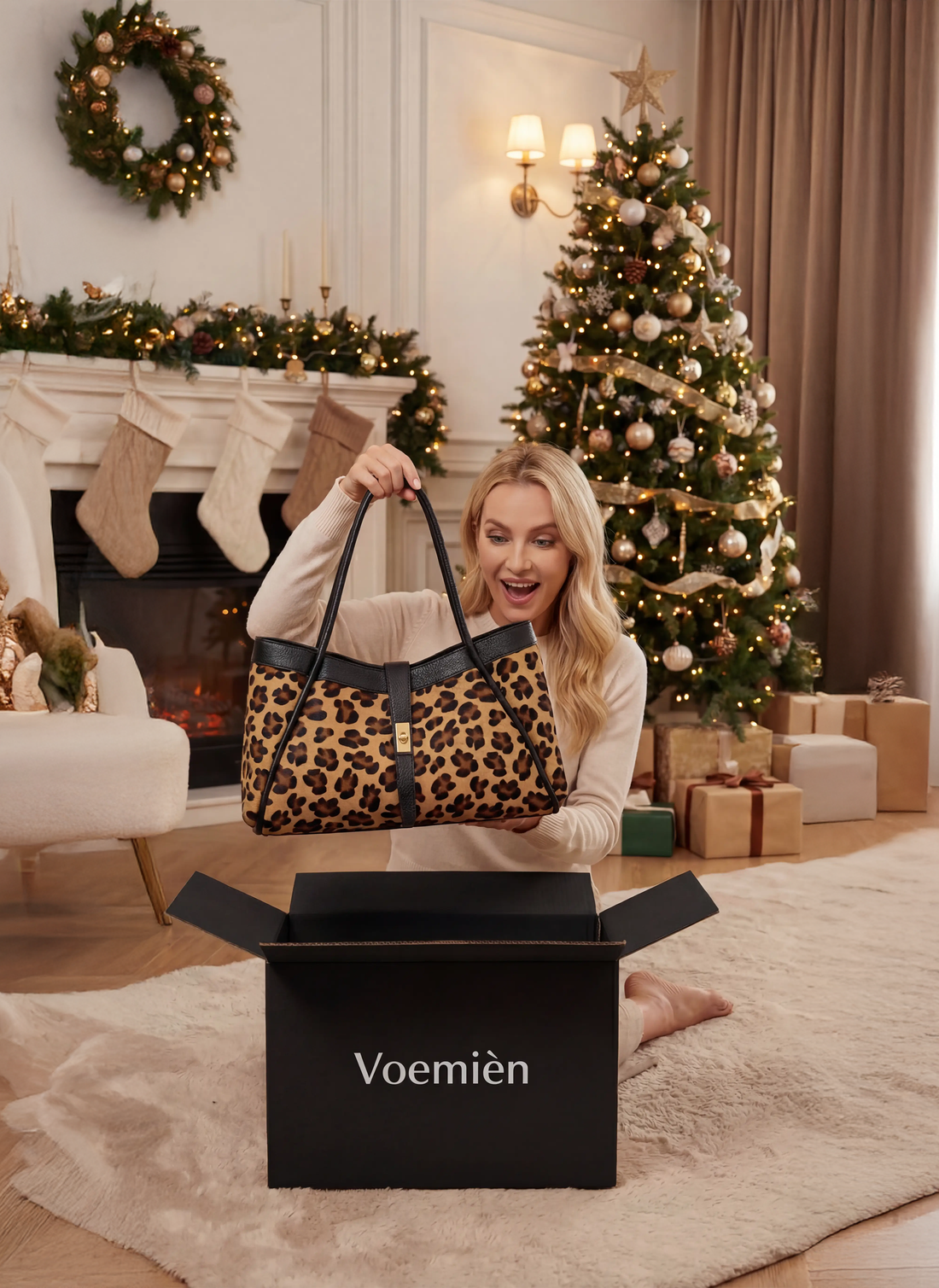 Set Mayfair Limited edition in pelle Calf hair Leopardato