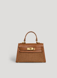 Victoria Limited Edition Leather and Raffia Bag Cuoio